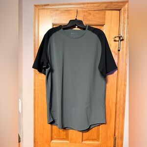 Bylt drop cut lux t-shirt two tone black gray large